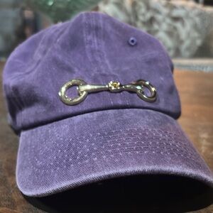 Purple Cap with Gold snaffle bit accent equestrian ballcap casual sporty hat